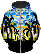 Tropical Night Unisex Zip-Up Hoodie Sartoris Art Epic Hoodie