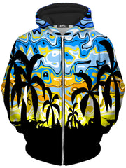 Tropical Night Unisex Zip-Up Hoodie