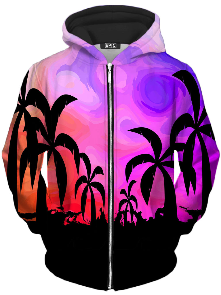 Sartoris Art - Tropical Twilight Unisex Zip-Up Hoodie