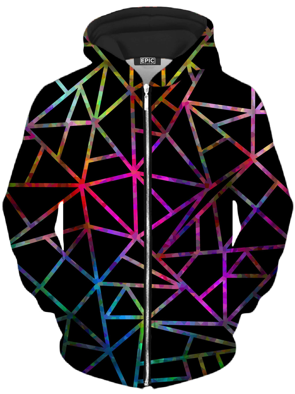 Webbed Geometric Unisex Zip-Up Hoodie Sartoris Art Epic Hoodie