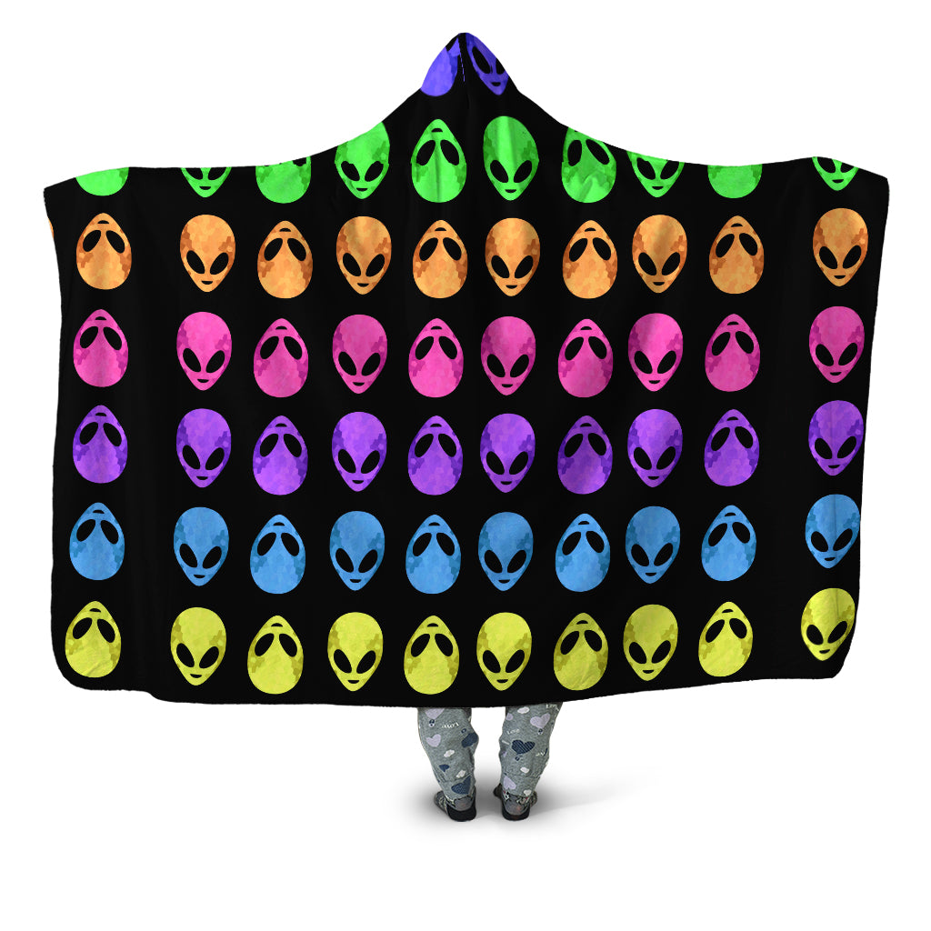 Alien Pattern Hooded Blanket Sartoris Art Epic Hoodie