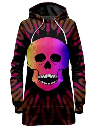 Sartoris Art - Skull Kaleidoscope Hoodie Dress