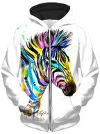 Zebra Bunt Unisex Zip-Up Hoodie Svenja Jodicke Epic Hoodie