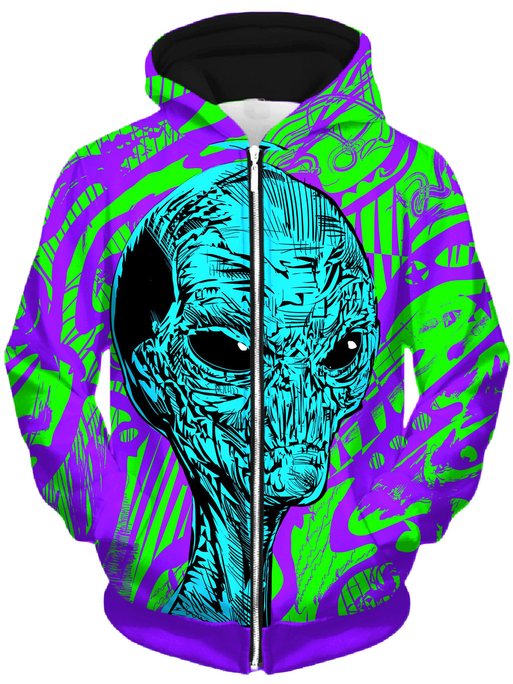 Alien Unisex Zip-Up Hoodie Technodrome Epic Hoodie