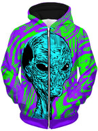Alien Unisex Zip-Up Hoodie Technodrome Epic Hoodie