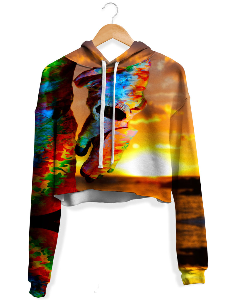 Think Lumi - Astronaut Arm Fleece Crop Hoodie