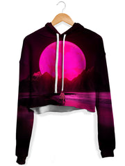 Mercury Sunset Fleece Crop Hoodie