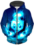 Cosmic Panda Unisex Zip-Up Hoodie Think Lumi Epic Hoodie
