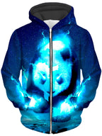 Cosmic Panda Unisex Zip-Up Hoodie Think Lumi Epic Hoodie