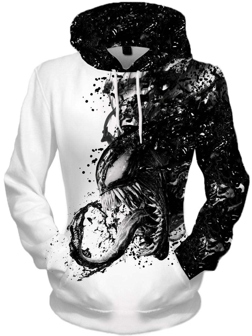 Venom BW Unisex Hoodie, On Cue Apparel, T6 - Epic Hoodie