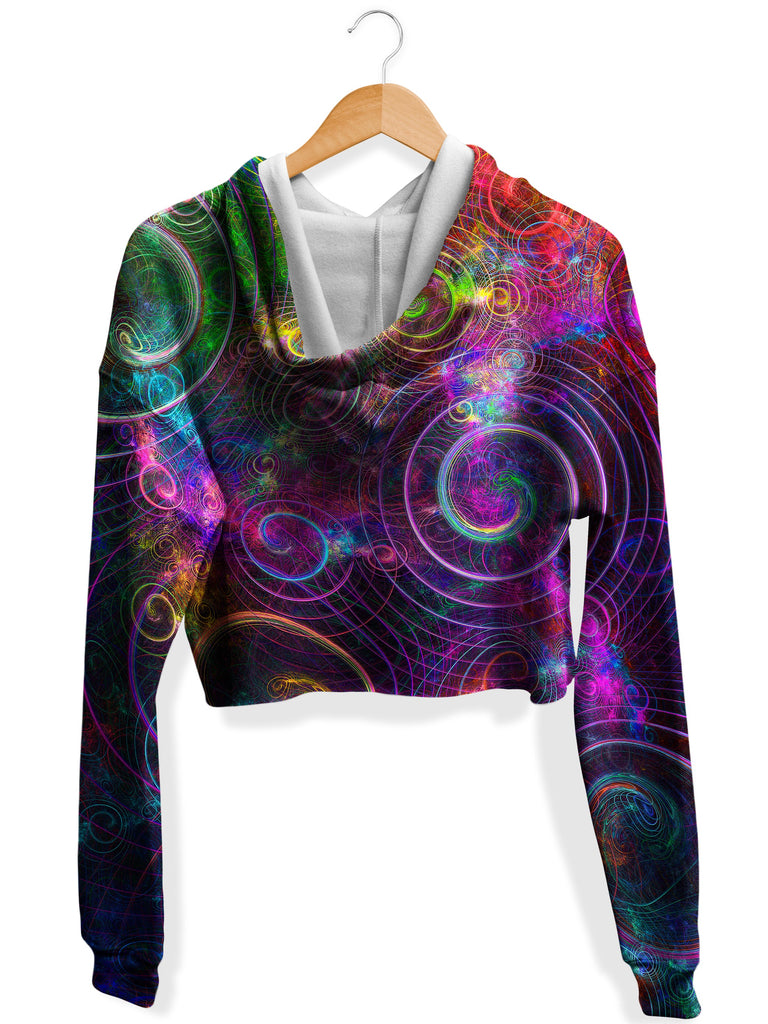 Mental Swirl Fleece Crop Hoodie