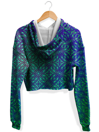 Yantrart Design - Psy Mosik Sea Fleece Crop Hoodie