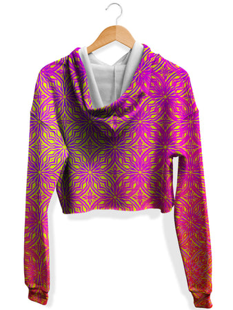 Yantrart Design - Psy Mosik Starburst Fleece Crop Hoodie