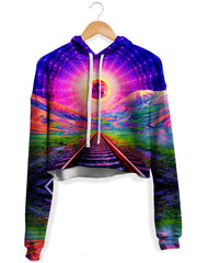 DMT Landscape Fleece Crop Hoodie