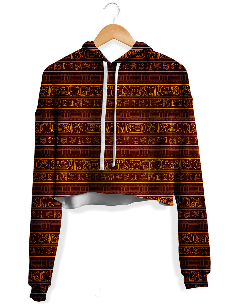 Yantrart Design - Glyphs Fleece Crop Hoodie