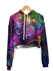 Mental Swirl Fleece Crop Hoodie