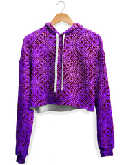 Psy Mosik Magenta Fleece Crop Hoodie