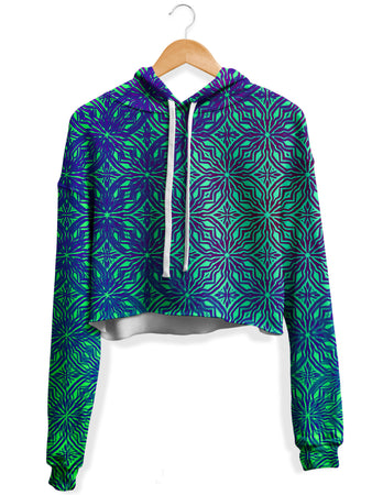 Yantrart Design - Psy Mosik Sea Fleece Crop Hoodie