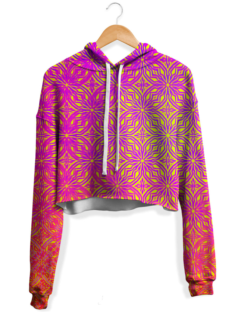 Yantrart Design - Psy Mosik Starburst Fleece Crop Hoodie