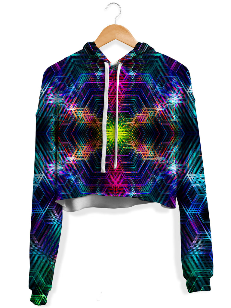 Yantrart Design - Psychedelia Fleece Crop Hoodie