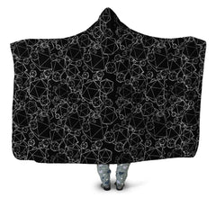 Icosahedron Madness Black Hooded Blanket