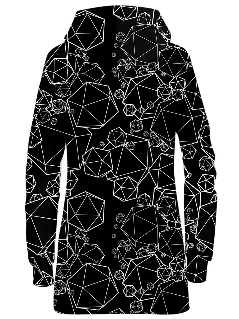 Icosahedron Madness Black Hoodie Dress