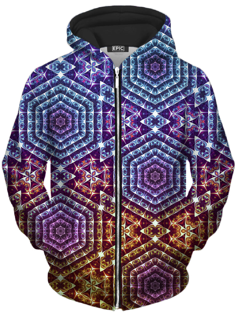 Yantrart Design - Cracked Mind Sunset Unisex Zip-Up Hoodie