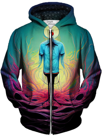 Gratefully Dyed Damen - Approval Of Flame Unisex Zip-Up Hoodie