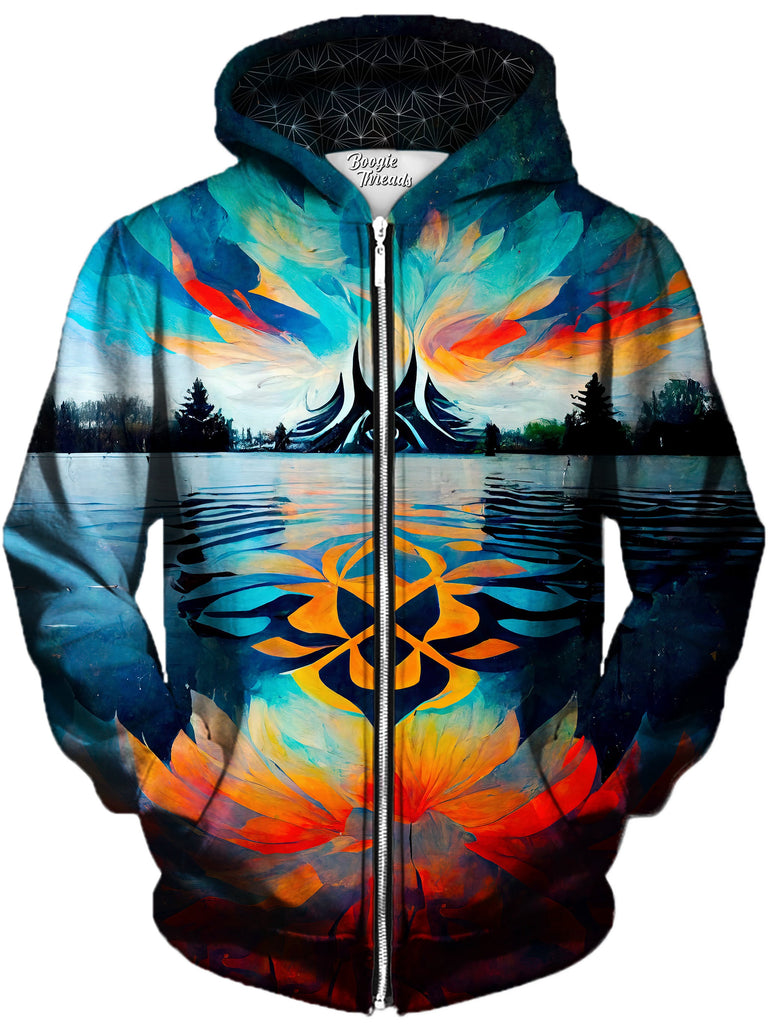 Gratefully Dyed Damen - Auspicious Tension Unisex Zip-Up Hoodie