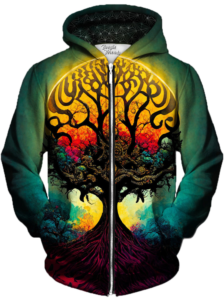 Gratefully Dyed Damen - Fluttering Compassion Unisex Zip-Up Hoodie