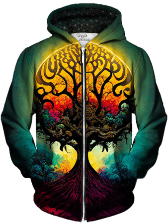 Gratefully Dyed Damen - Fluttering Compassion Unisex Zip-Up Hoodie