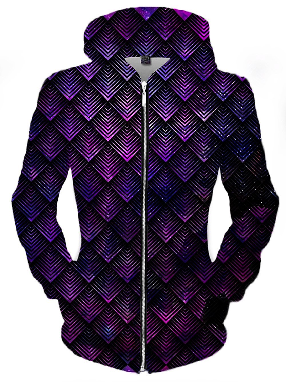 Galactic Dragon Scale Purple Unisex Zip-Up Hoodie, Noctum X Truth, T6 - Epic Hoodie