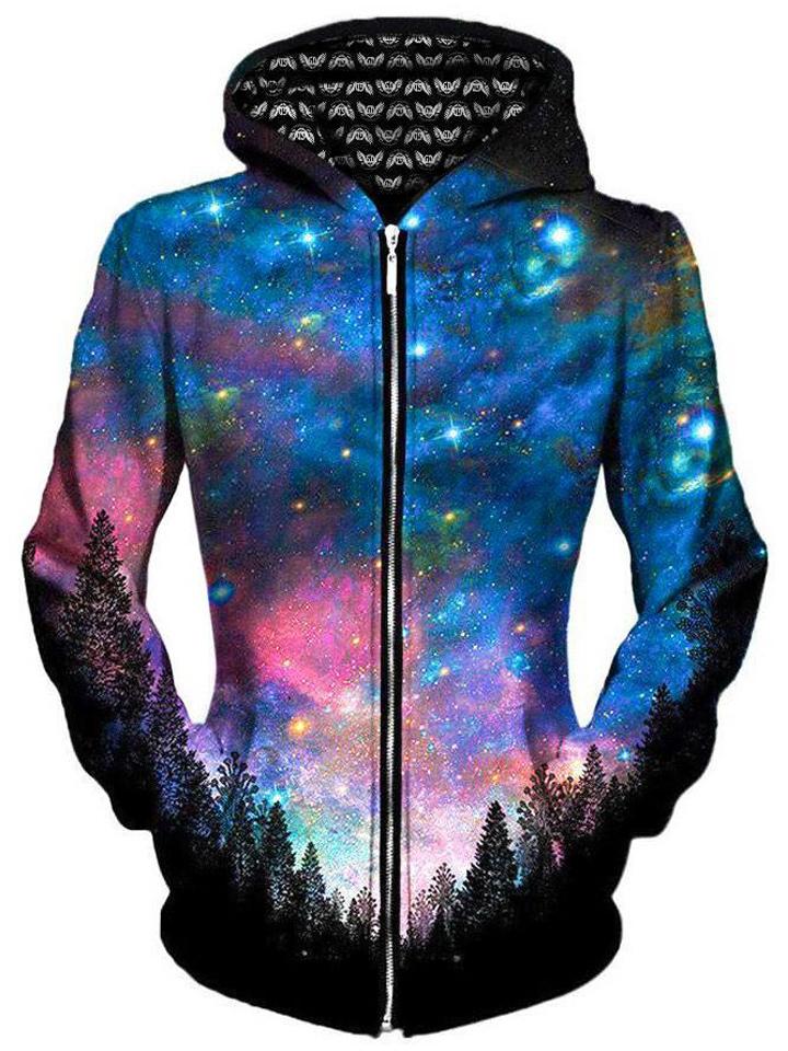 Galactic Valley Unisex Zip-Up Hoodie Gratefully Dyed Damen Epic Hoodie