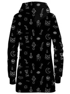 Black Pattern Hoodie Dress iEDM Epic Hoodie