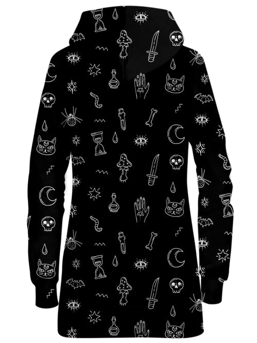 Black Pattern Hoodie Dress iEDM Epic Hoodie