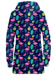 Neon Flamingos Hoodie Dress