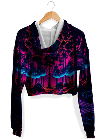 iEDM - Neon Forest Fleece Crop Hoodie