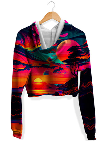 iEDM - Sunset Melt Fleece Crop Hoodie