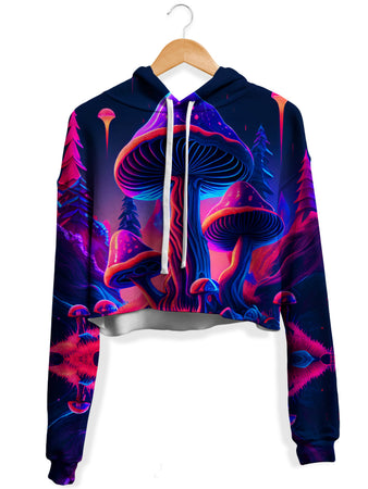 iEDM - Shroom Trip Fleece Crop Hoodie