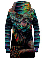 Psychedelic Giant Iguana 2.0 Hoodie Dress iEDM Epic Hoodie
