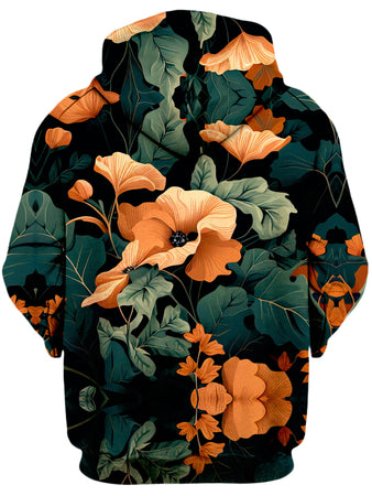 iEDM - Tangerine Floral Unisex Zip-Up Hoodie