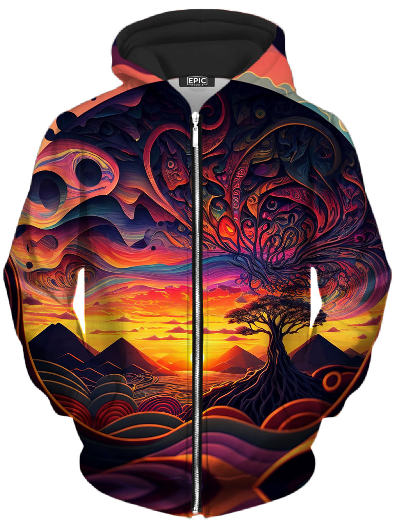 iEDM - Acid Sunset Unisex Zip-Up Hoodie