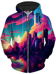 City In The Clouds Unisex Zip-Up Hoodie