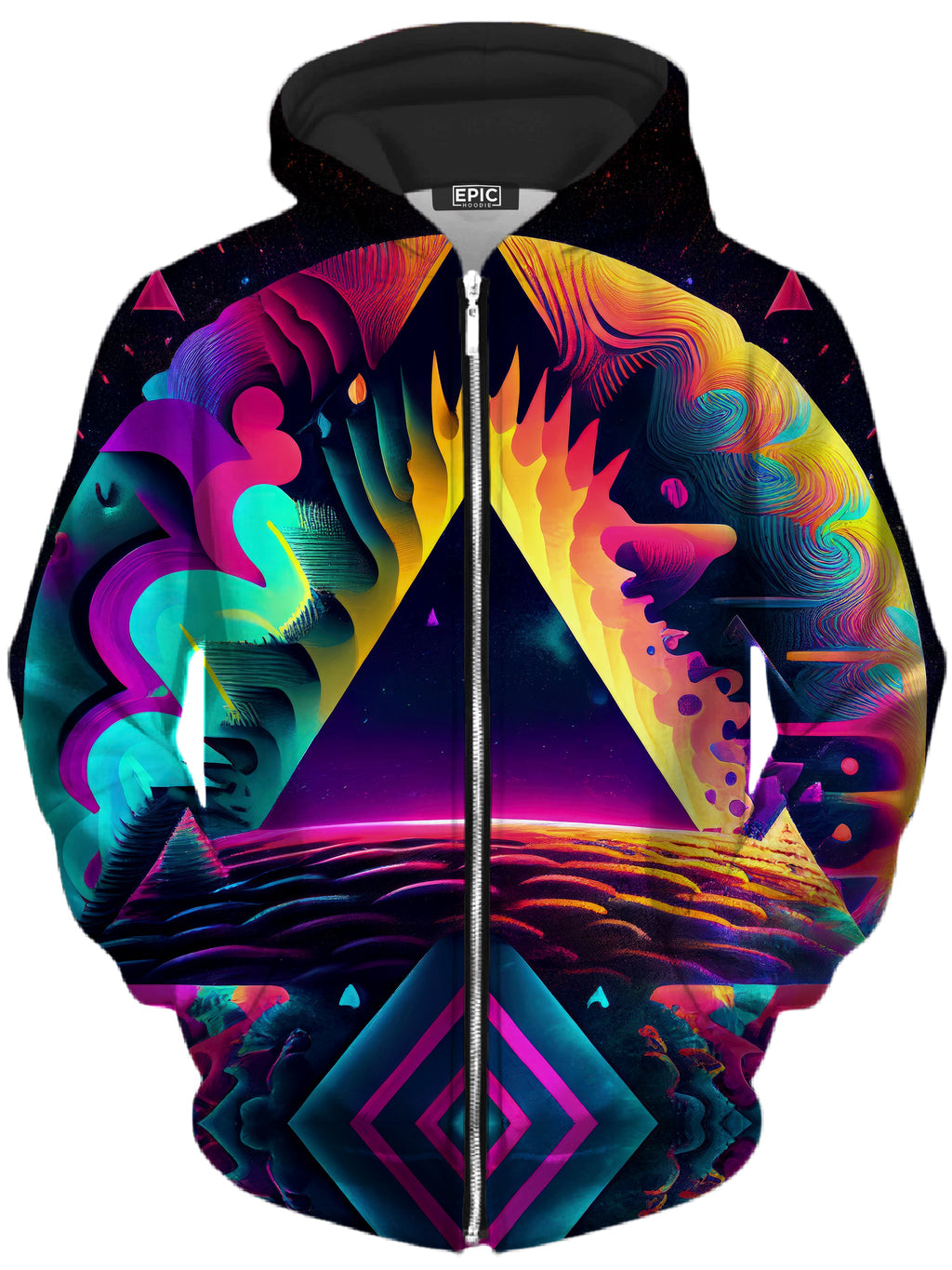 Deep Horizons Unisex Zip-Up Hoodie iEDM Epic Hoodie