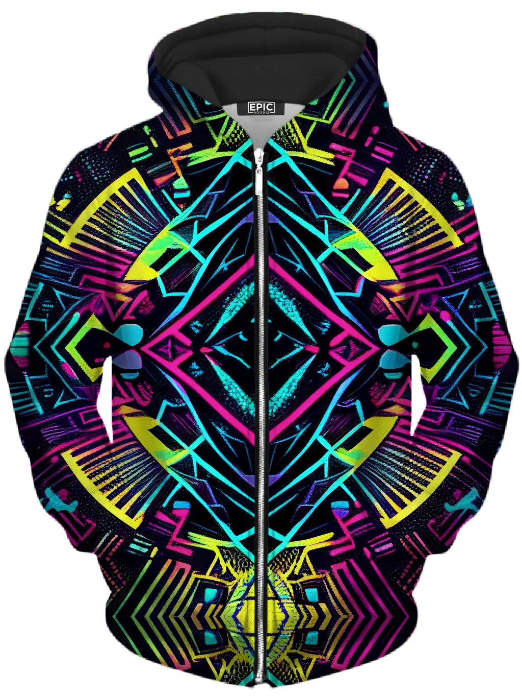Neon Tribal Unisex Zip-Up Hoodie iEDM Epic Hoodie