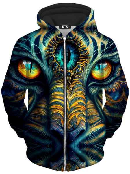 iEDM - Tiger Eyes Psychedelic Unisex Zip-Up Hoodie