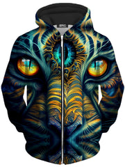 Tiger Eyes Psychedelic Unisex Zip-Up Hoodie