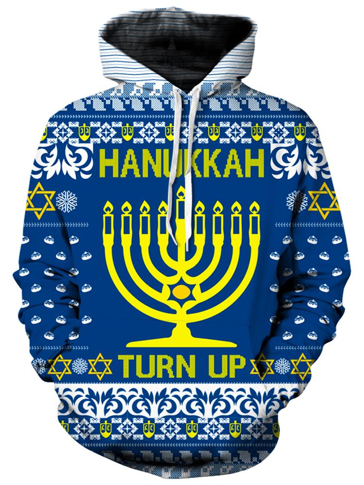 iEDM - Hanukkah Turn Up Ugly Unisex Hoodie