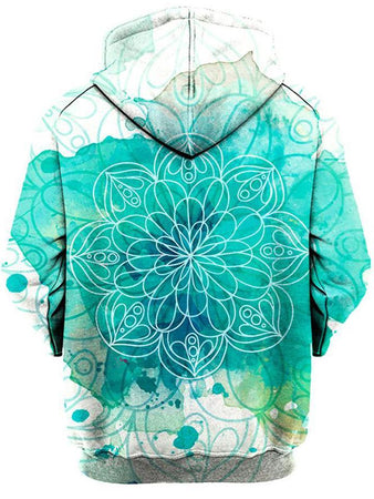 Gratefully Dyed Damen - Mandala Splotches Unisex Zip-Up Hoodie