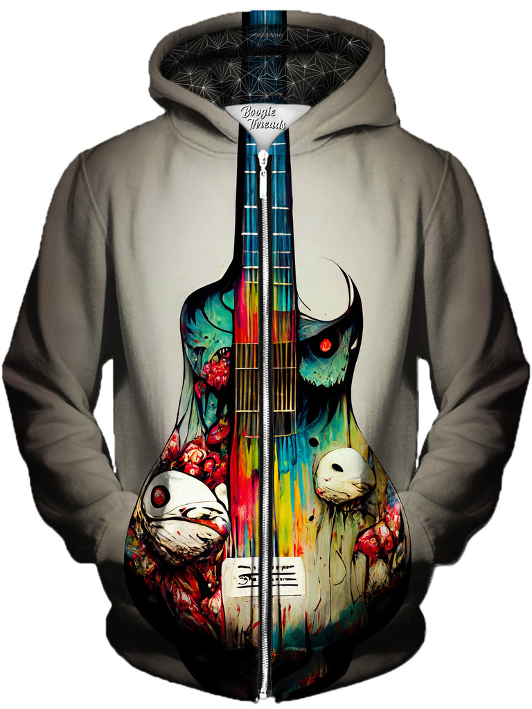 Gratefully Dyed Damen - Mask Of Flame Unisex Zip-Up Hoodie